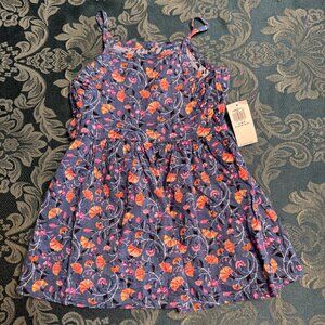 OLD NAVY sundress with shoulder straps, Size 18-24 mo, Blue/pink floral,  NWT